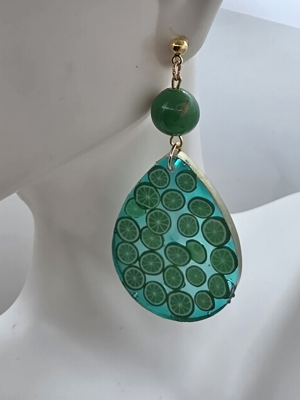 Chunky Green Lime Earrings